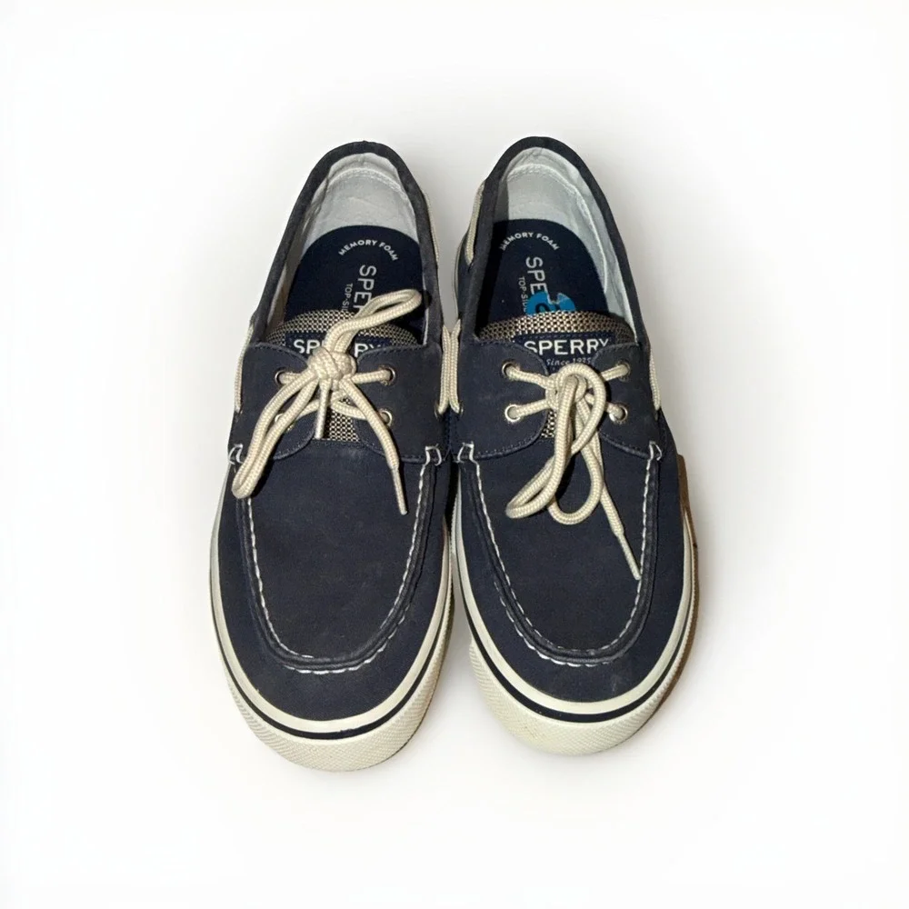 Sperry Top-Sider Men's Navy Canvas Boat Shoes US 10 Breathable Comfort
